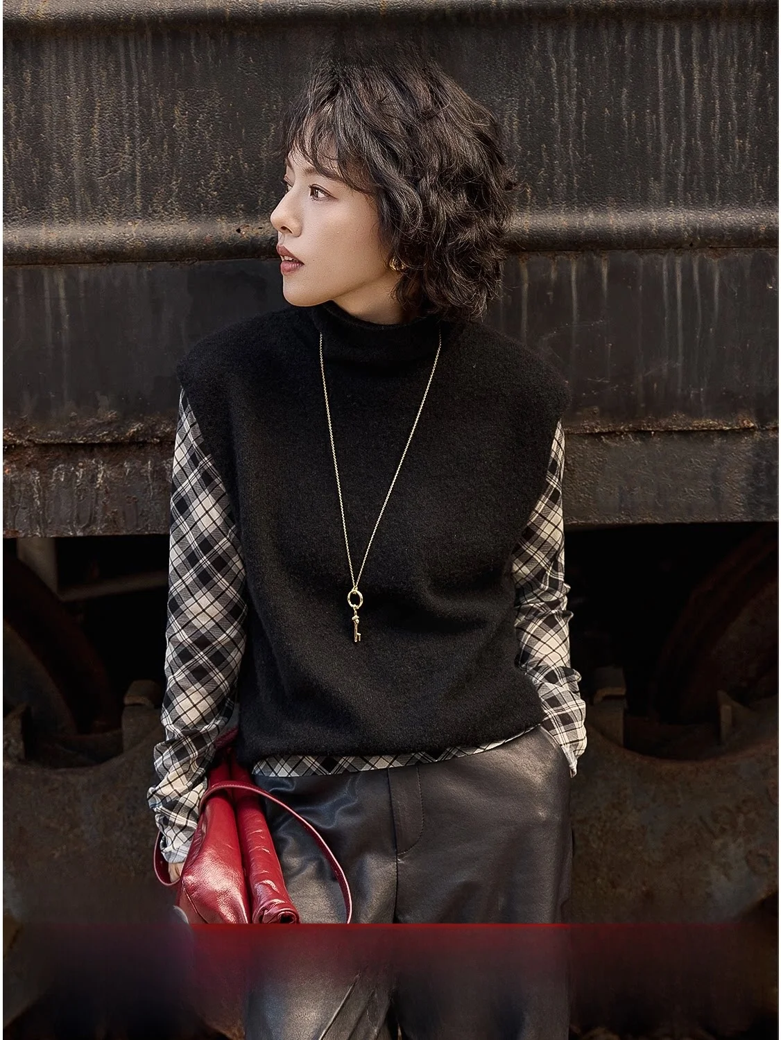 

Gouu Kangsenini 100% шерсть яка, осенне-зимний винтажный вязаный свитер с высоким воротником, теплый и модный, женский