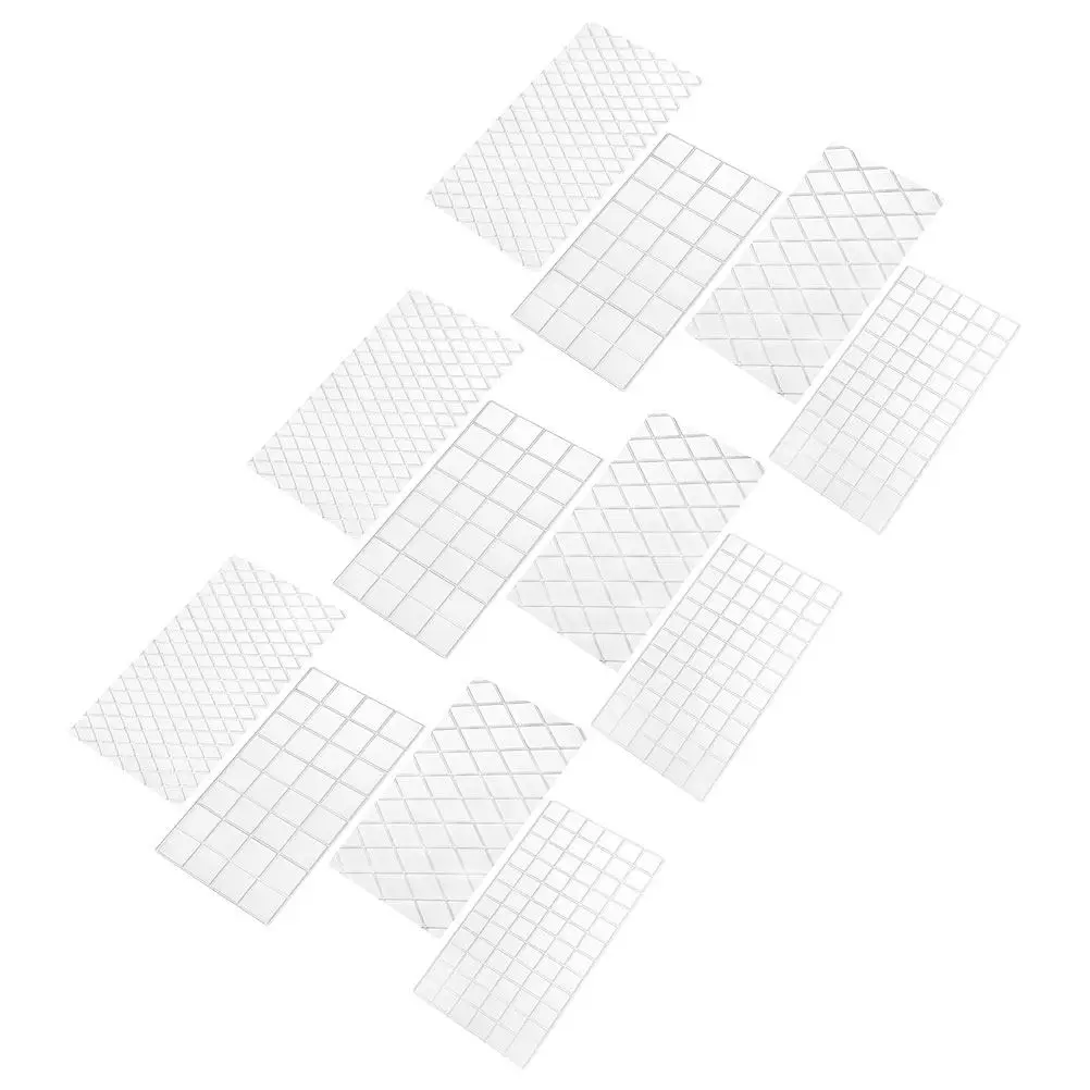 Fondant Shaping Mat 12 Piece Grid Texture Embossing Mold Kit for Cake Chocolate Icing Cupcake Decorating