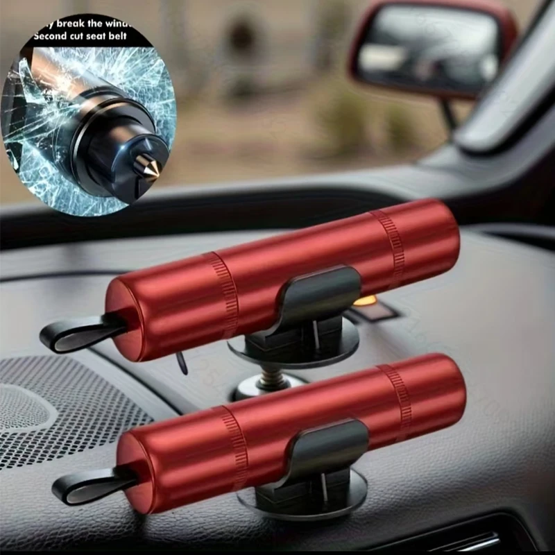 2026 Car Safety Hammer Emergency Glass Breaker Seat Belt Cutter High Hardness Tungsten Steel 2in1 Rescue Tool Auto Accessories