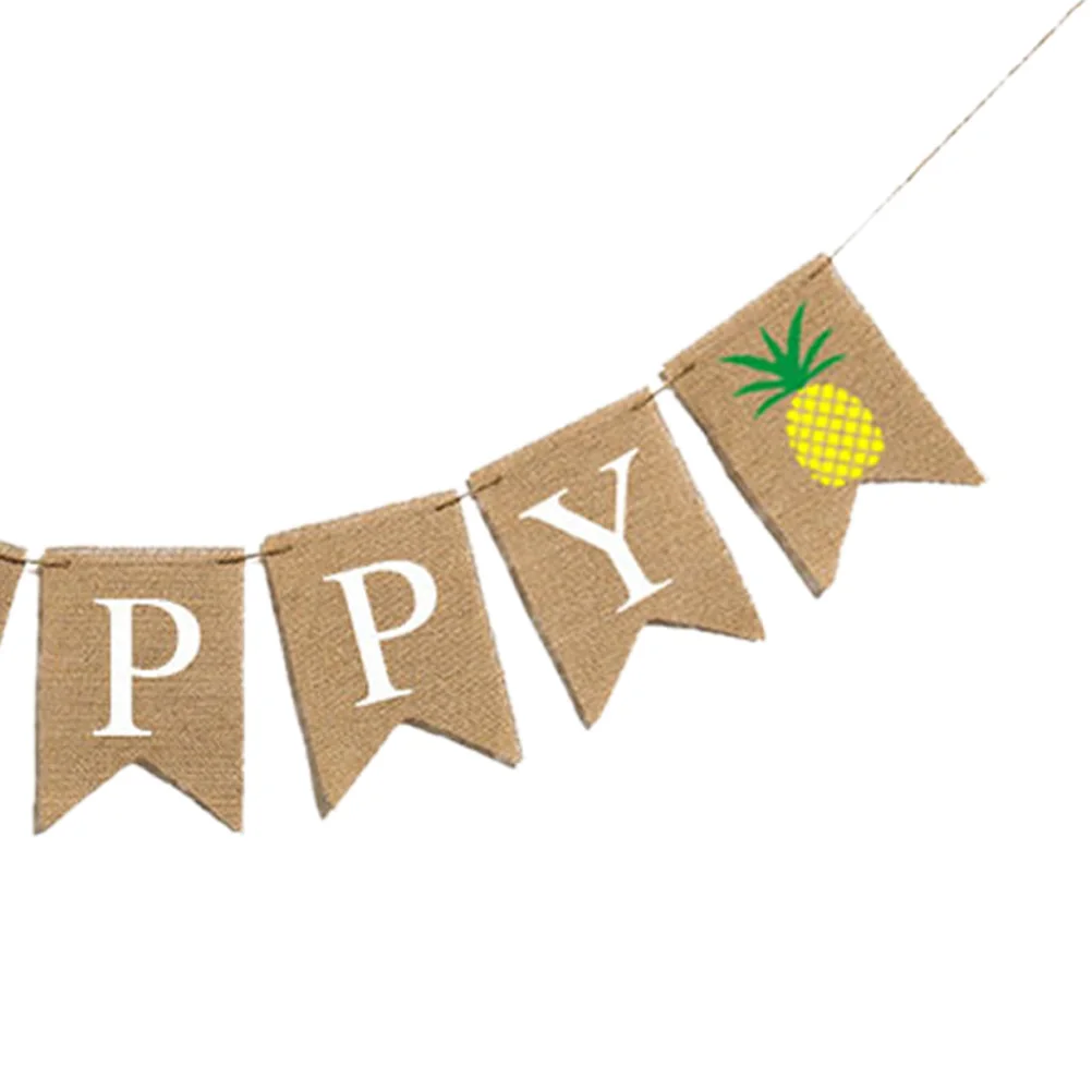 

Swallowtail Burlap Banner Garland Linen Birthday Happy Banners Pumpkin Flags Hanging Wall DIY Decoration