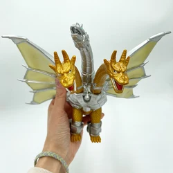 18CM BANDAI Mecha Ghidorah Gold King of The Rodan Mothra 3 Heads PVC Action Figure Godzilla King Collectible Model Dolls Toys
