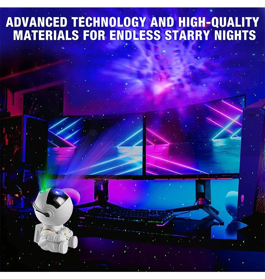 Galaxy Star Astronaut Projector Light Starry Sky Porjectors Lamp Decoration Bedroom Room Nebula LED Night Light Child Adult Gift