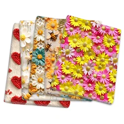 50*145cm Bee Flower Frog 3D Imitation Printed Polyester/Pure Cotton/Satin Fabric Patchwork Sewing Quilt Fabric Needlework Cloth