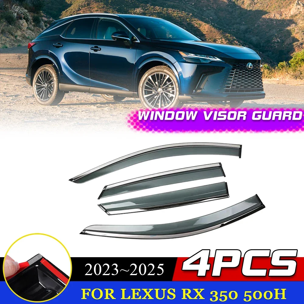 Car Windows Visor for Lexus RX 350 500h 450h+ 350h 2023~2025 Door Smoke Deflector Guards Cover Awnings Rain Eyebrow Accessories