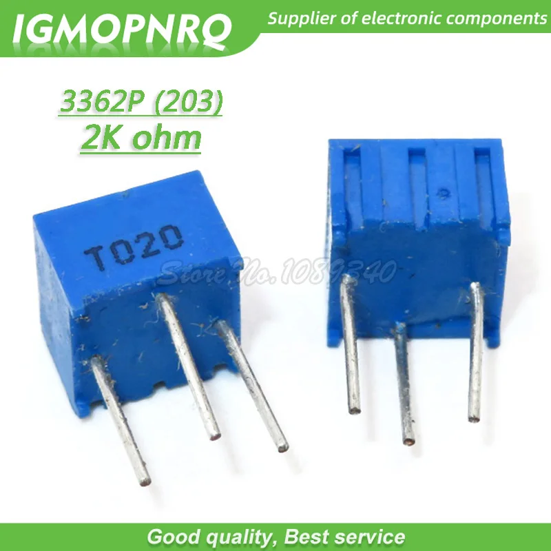 10Pcs 3362P-202LF 3362P 202 2k ohm Trimpot Trimmer Potentiometer Variable resistor 3362p-1-202