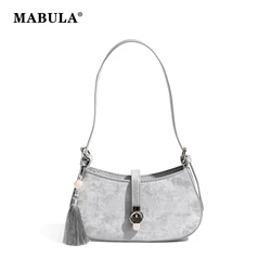 MABULA Summer Shoulder Bag for Women PU Leather ClassicTote Clutch HandBags  Hobos Bag Travel Zipper Closure Crossbody Bags