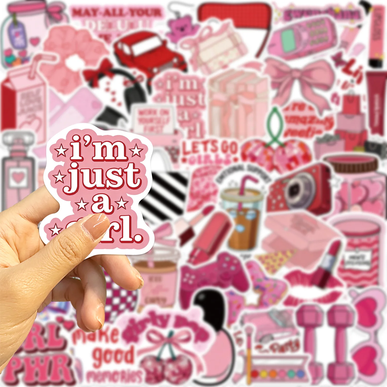 

10/50PCS Cartoon Girl Cherry Graffiti Stickers Exquisite Fashion Sticker for Phone Computer Notebook Stationery DIY Toys Secret