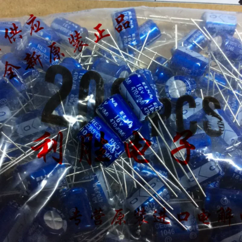 10PCS-100PCS Authentic original box Japanese Ina ELNA 16V470UF 8X11.5 RE3 Fever Blue Robe Audio Capacitor