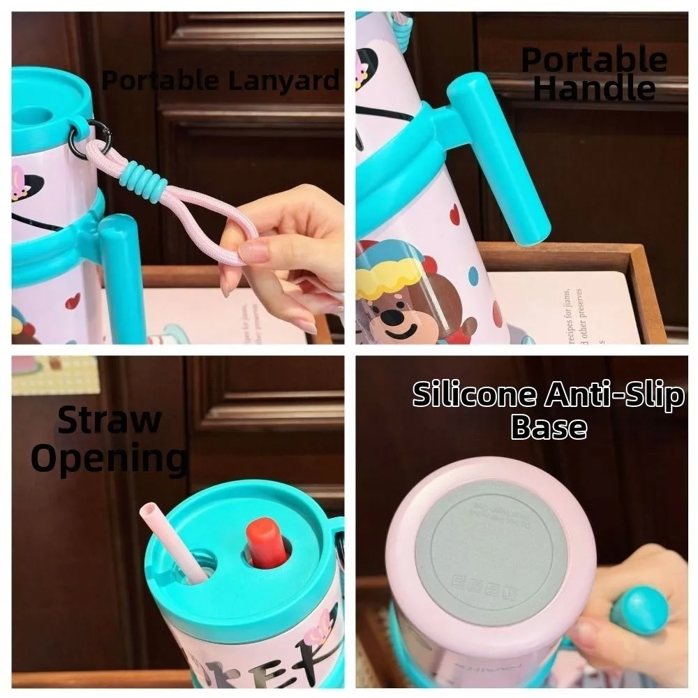 

710ml Vacuum Cup Insulation or Cooling Large Capacity Insulated Cup With Pendant Thermal Water Bottle for Boys and Girls