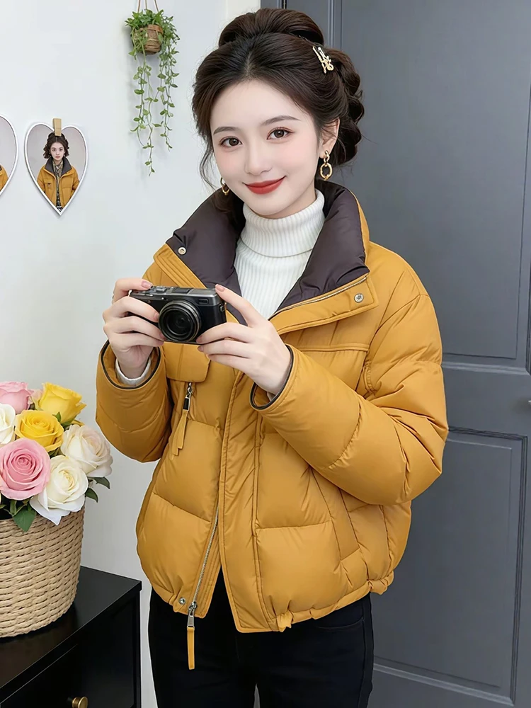 

Faionable Thiened down Cotton Jaet Women's Winter Warm Outerwear Sli Anti-Aging Coat Korean Sle Loose Fit