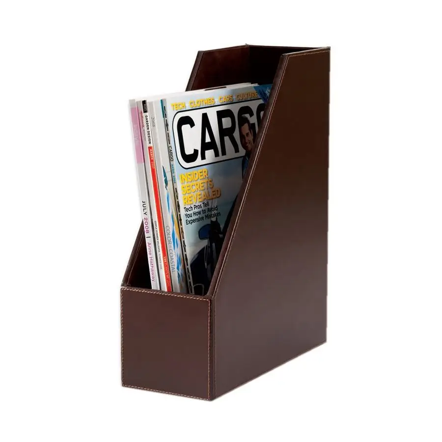 

Темно-коричневая кожаная полка для журналов