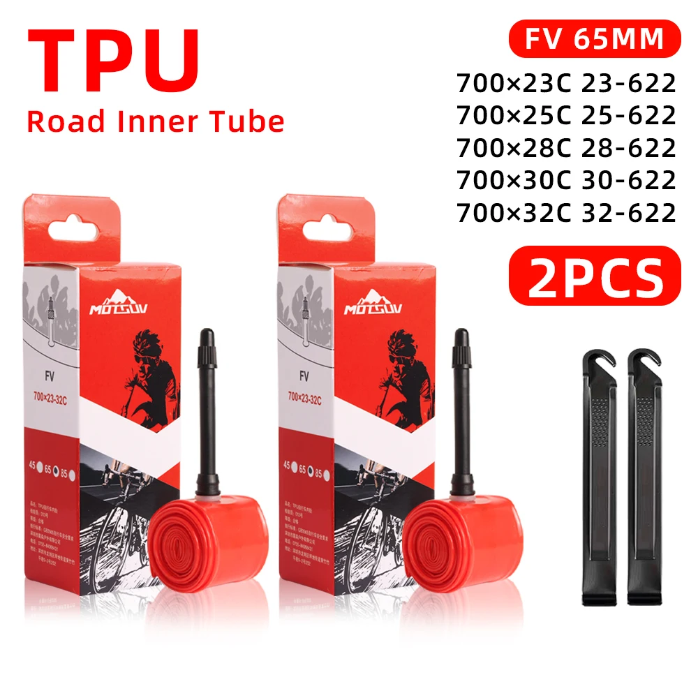 2er-Pack Rennrad-Schlauch 700C 23C 25C 28C 30C 32C TPU Fahrradschlauch Presta-Ventil 45/65mm 85mm Superleicht 33g Fahrradteile – Detail 9