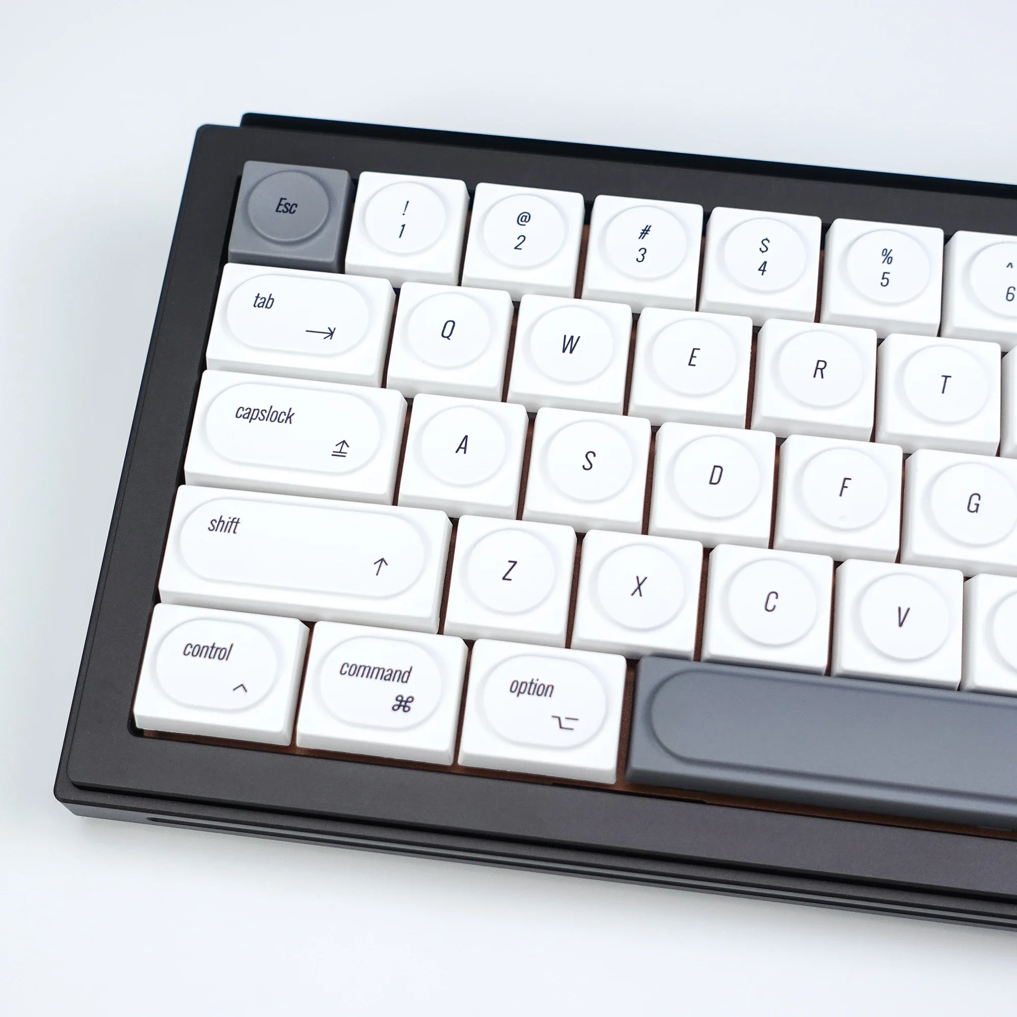 KBDiy MAC Style Doys Keycap PBT Low Profile Keycaps White 75% Custom 139 Keys Cap for Mechanical Keyboard Game Retro for 61/68