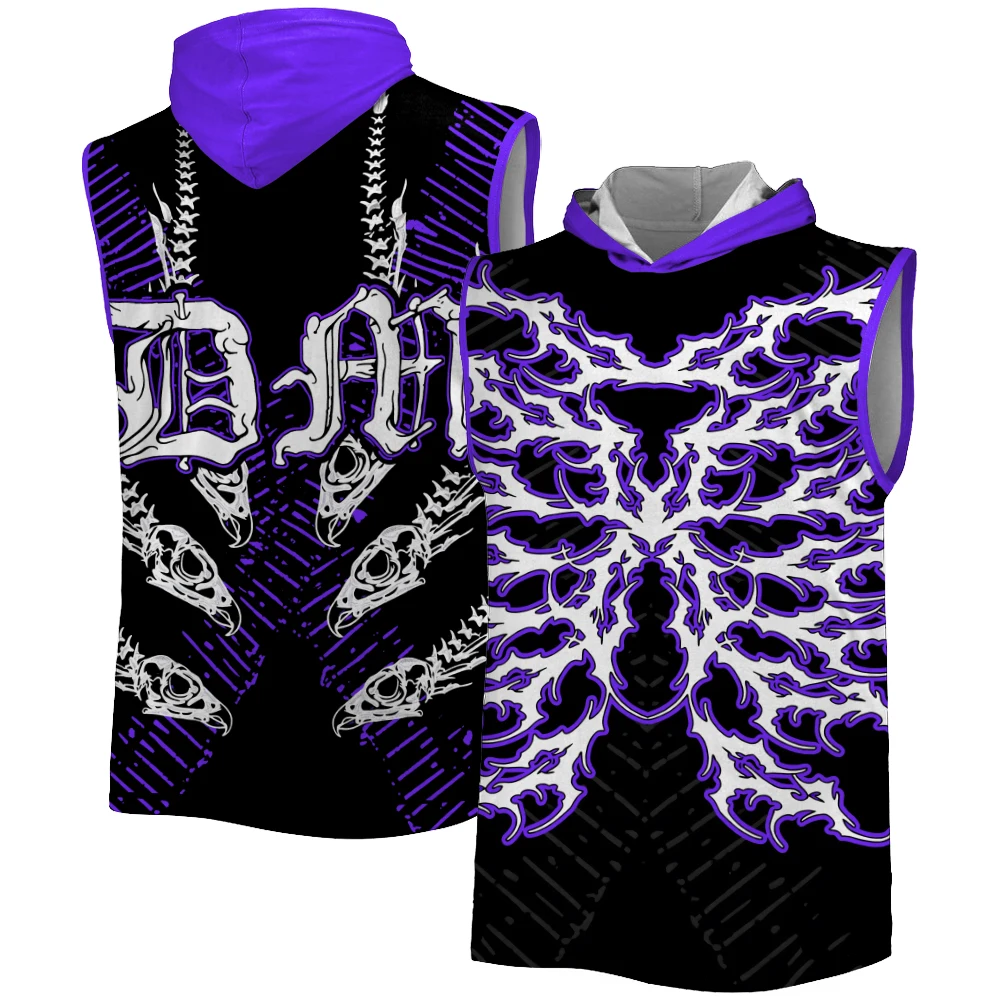 Men's Dominik Mysterio Dirty Dom Wanted Hooded Tank Breathable Wrestling Sports Tank Tops Youth Street Casual Sleeveless Hoodie
