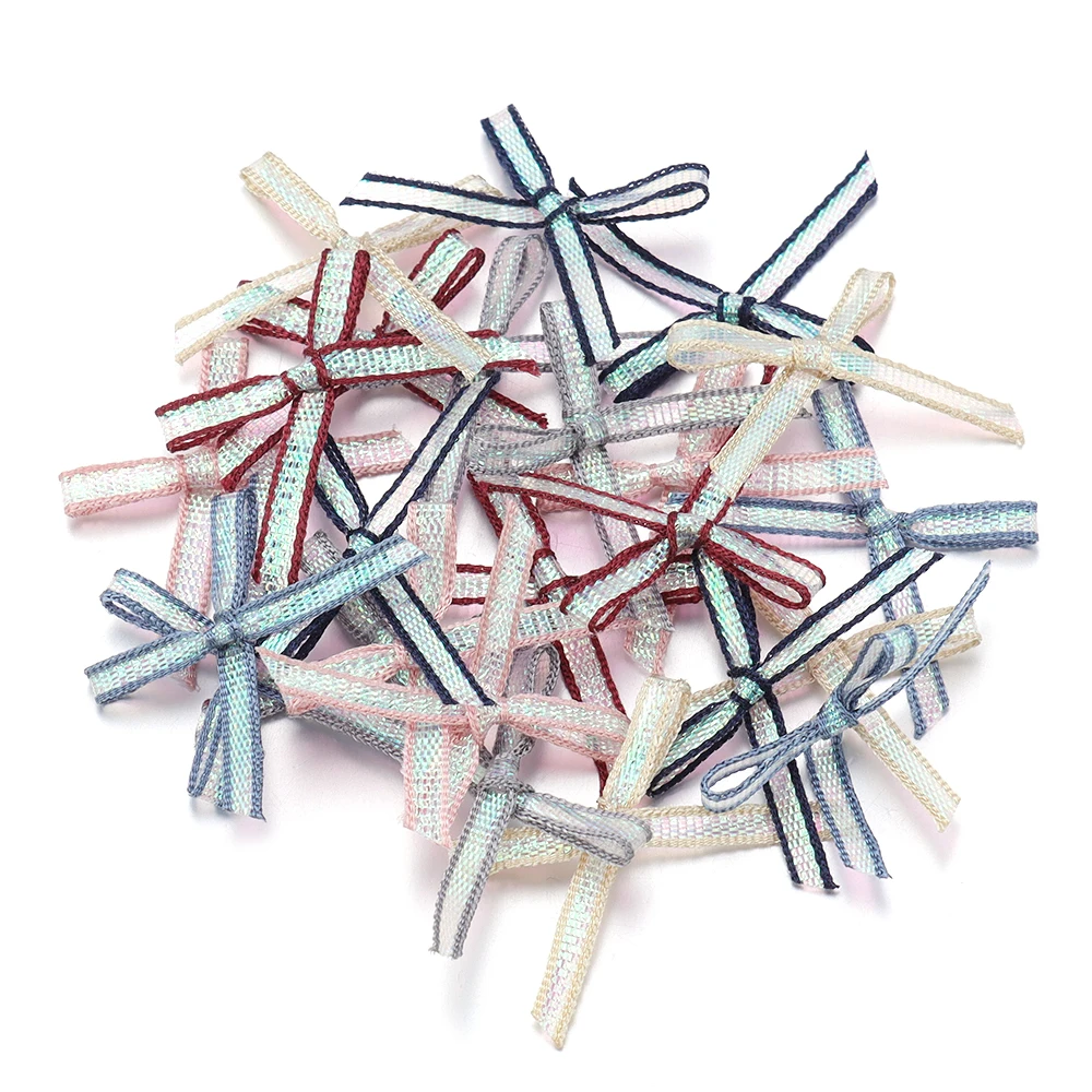 Fitas de cetim multi-coloridas, 50pcs, mini laços de fita, flores, laços para diy, diy, artesanato, scrapbooking, scrapbooking, acessórios