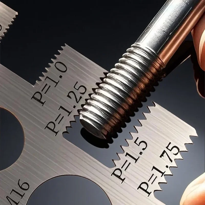 Screw Thread Pitch Gauge Ruler Measuring Tool Bolt Nut Metric Machining Threads Screw Cutting Gauge Angle Model Measuring