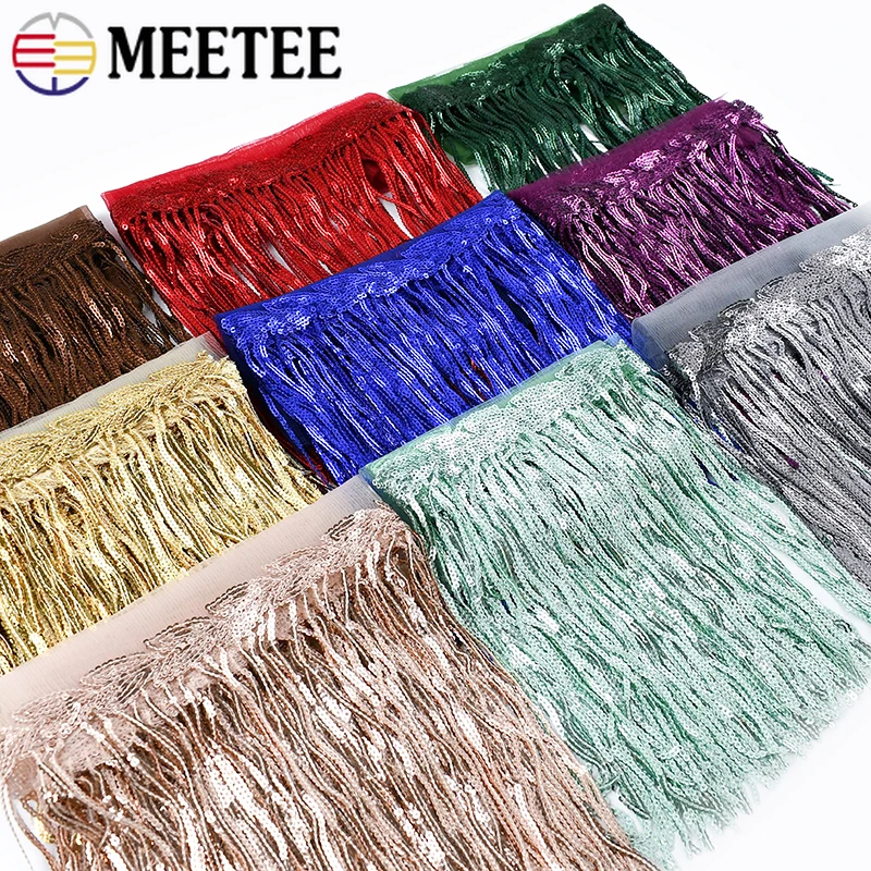 

2/5/10Yards 18cm Laser Sequins Fringe Tassels Lace Trim Fringes for Dresses Tassel Decoration Trimmings DIY Sewing Accessories