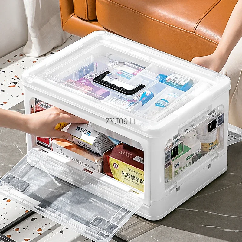 *Household large-capacity transparent medical box foldable storage box multi-layer classification storage box