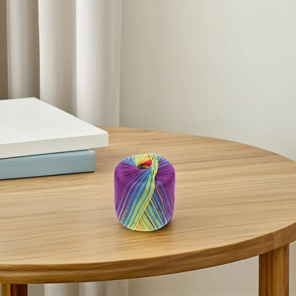 

2Pcs Crochet Cotton Thread Soft Colored Yarn for Knitting Scarves Hats Multicolor DIY Craft Use Cotton Yarn for Knitting