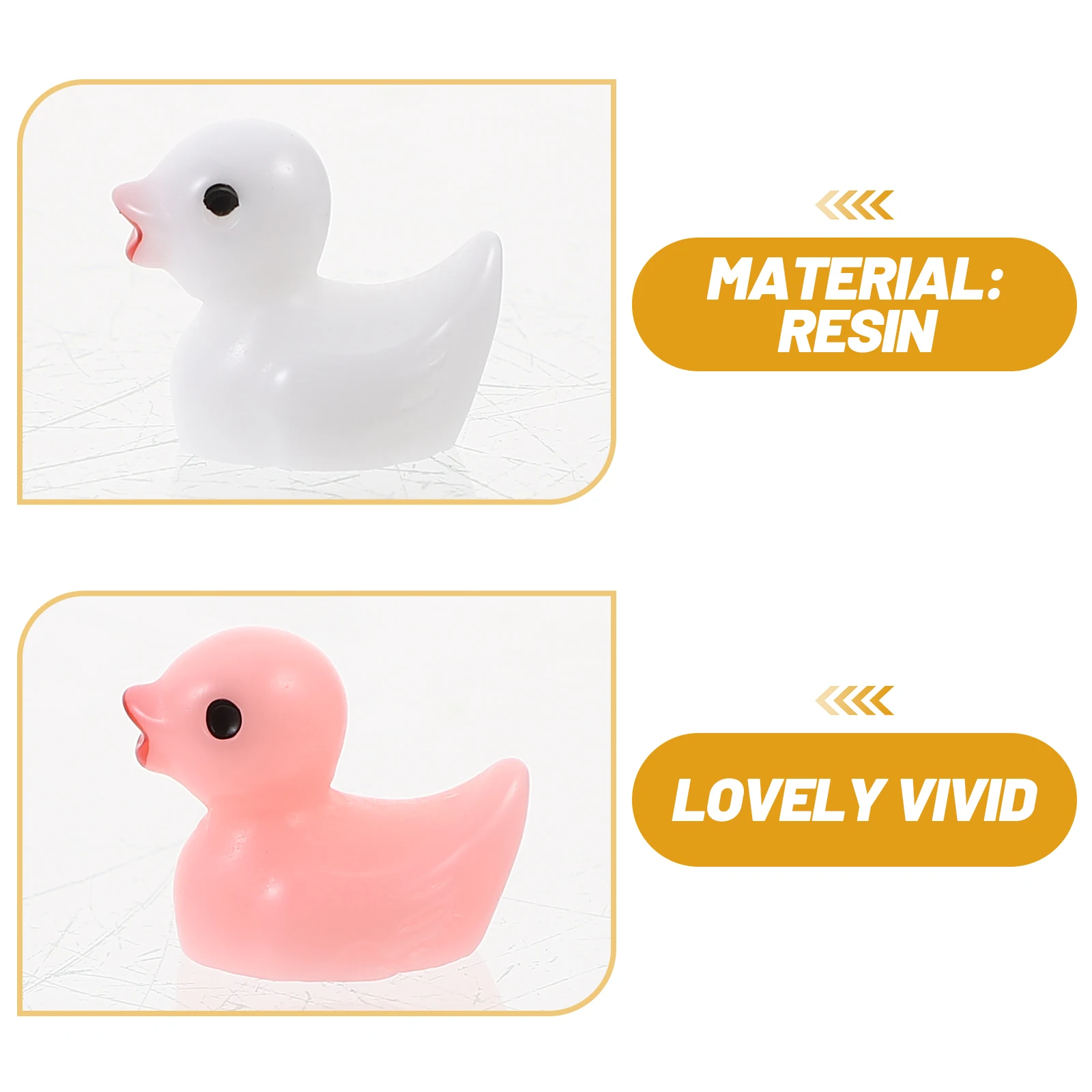 

120 Pcs Resin Duck Statues Mini Decorative Ornaments for Garden Desk Birthday Cake Scene Decors White Yellow Pink Green Blue