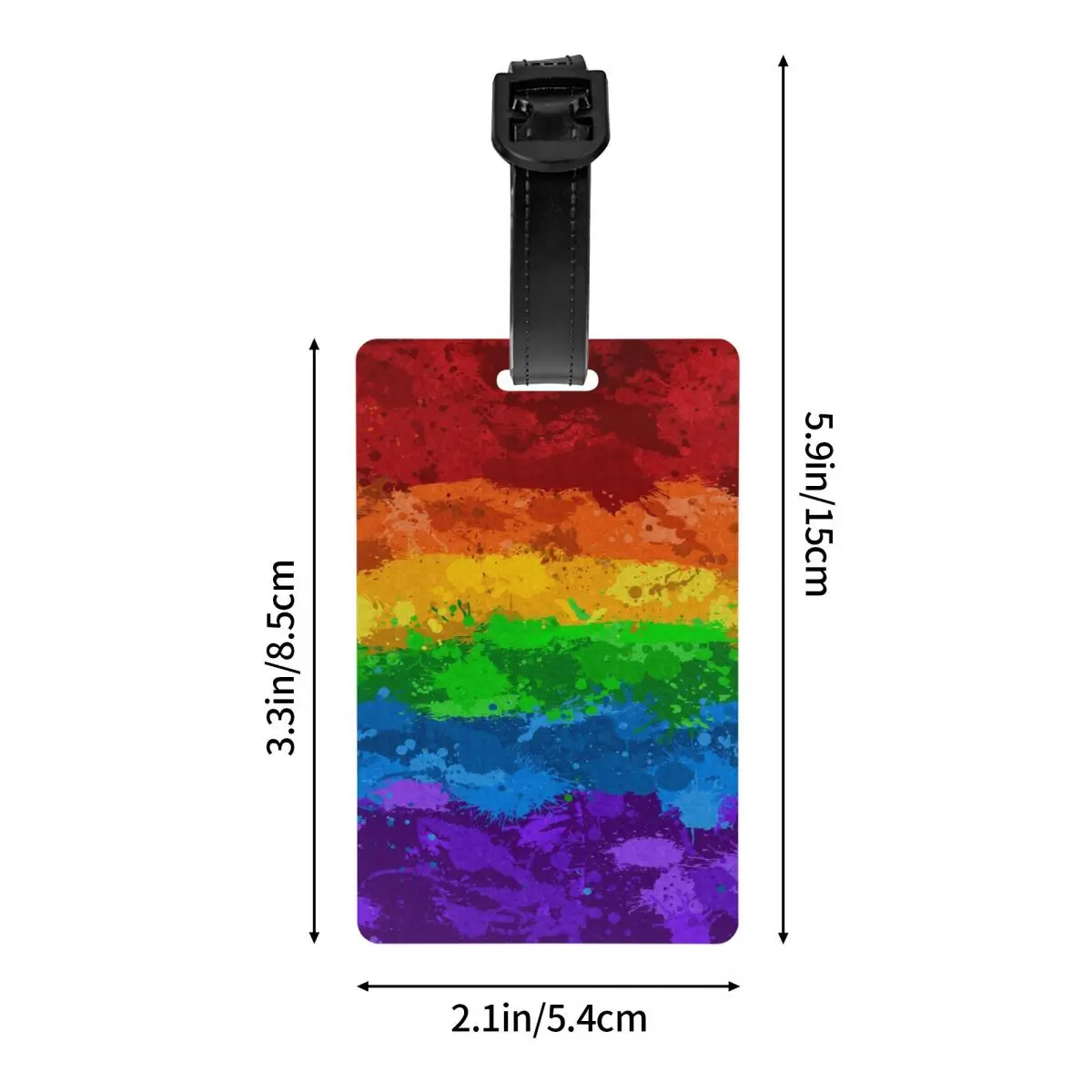 Étiquettes de bagage LGBT pour valise de voyage, peinture arc-en-ciel, sensation d'éclaboussures, GLBT, Gay, Lesbian Pride, couverture de confidentialité, étiquette d'identification