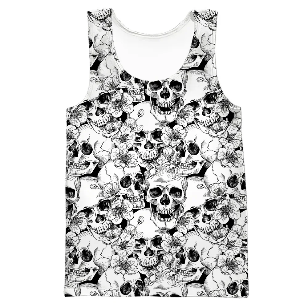 HOT Skull 3D Printed Casual Tank Tops Summer Undershirt Shirts Streetwear for Men/Women Fashion Vest Size S-7XL