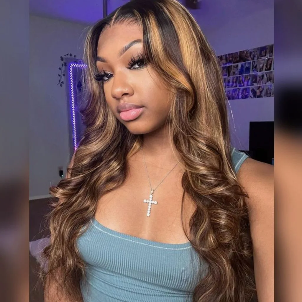 

Body Wave P427 Honey Blonde Highlight Wig Human Hair 13x4 Lace Front Human Hair Wigs Lace Frontal Wig For Black Women Wigs