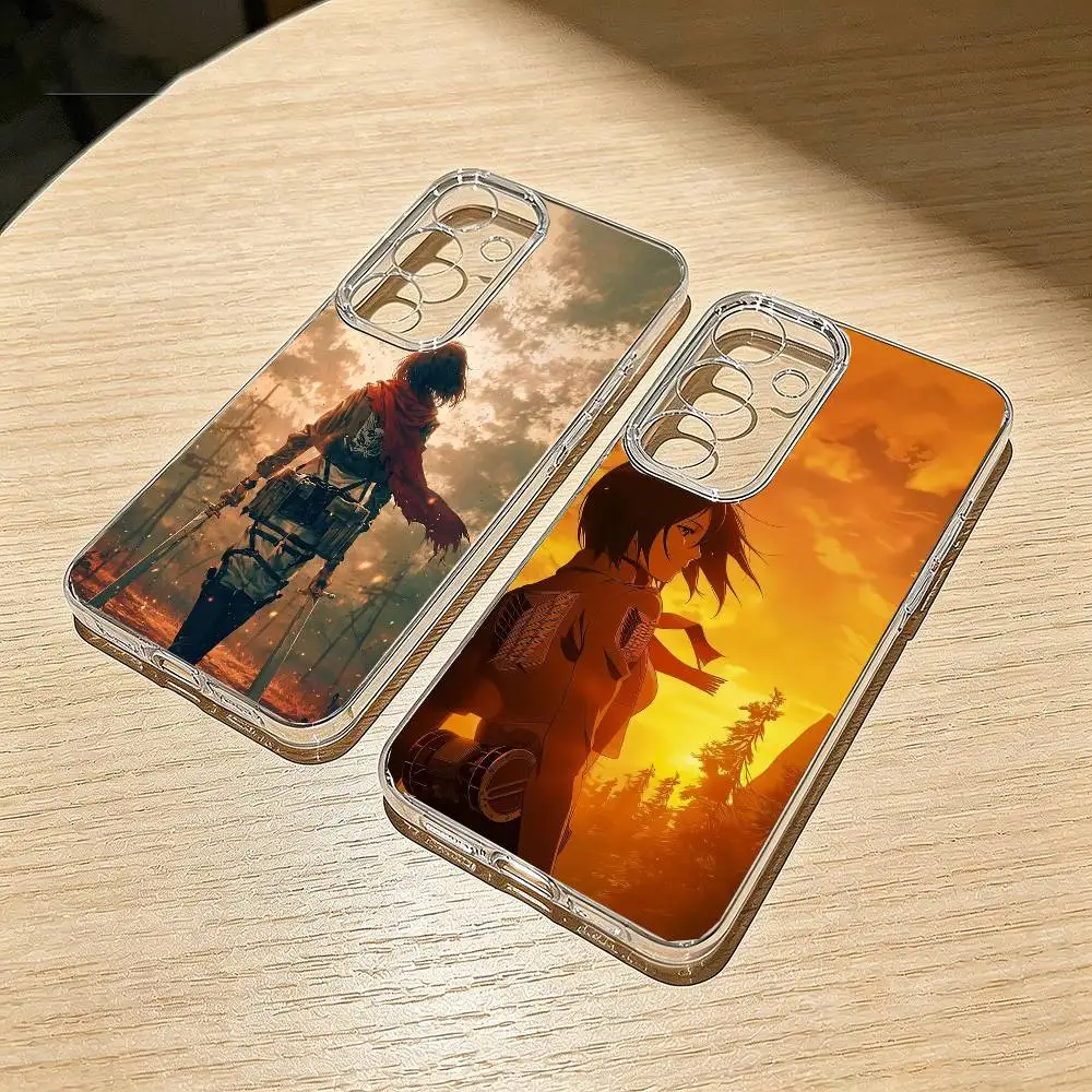M-Mikasa A-Ackerman Anime Art Phone Case For Samsung S25,S24,S21,S22,S23,S30,Ultra,S20,Plus,Fe,Note,10,9,5G Transparent Cover