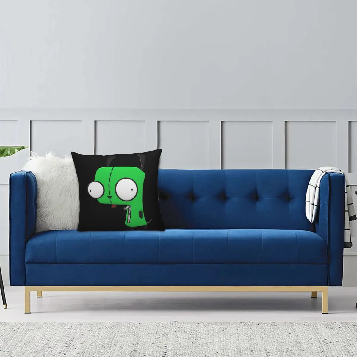 Cartoon Invader Zim Gir Game Square Pillowcase Pillow Cover Cushion Zip Decorative Comfort Throw Pillow for Home Sofa