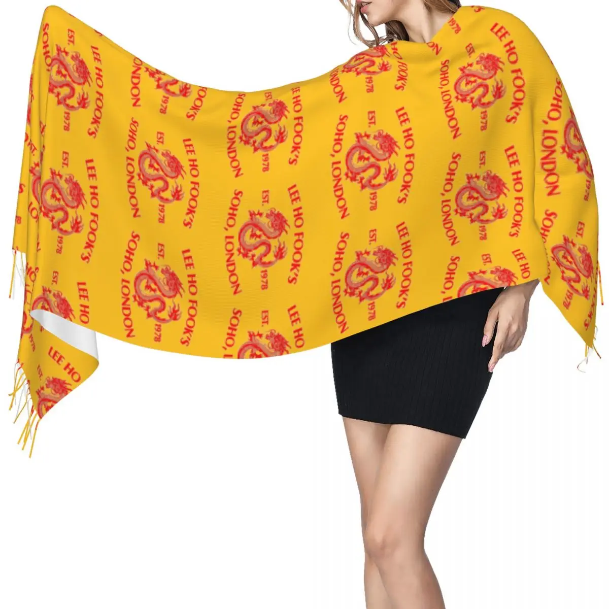 

Шарф Lee Ho Fook, шарфы с кисточками, женские мягкие теплые шали и накидки, длинная осенне-зимняя шаль