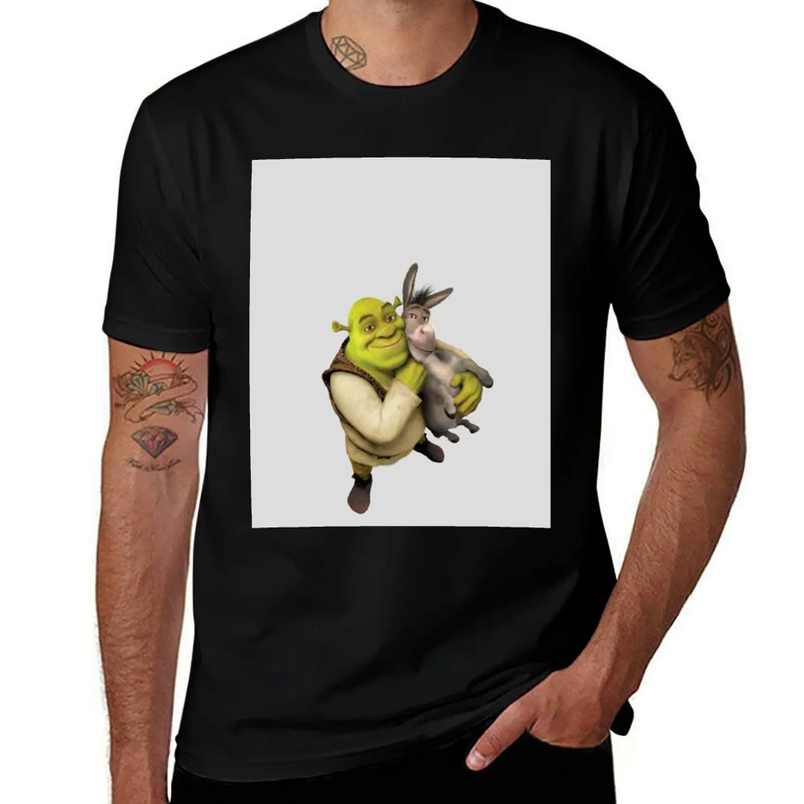 Shrek and Donkey Best Friends T-Shirt anime stuff football t shirt mens t shirts top quality