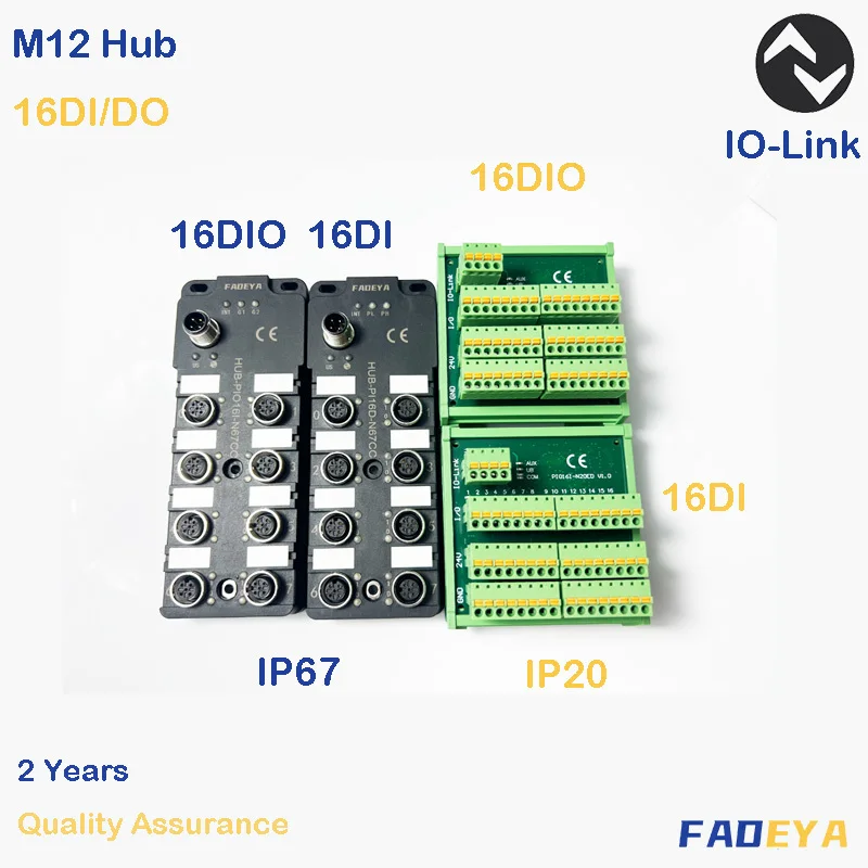 IO Link, M12 Hub, IP67 , 16DI/DO ,PNP M12 A code , 8 Ports