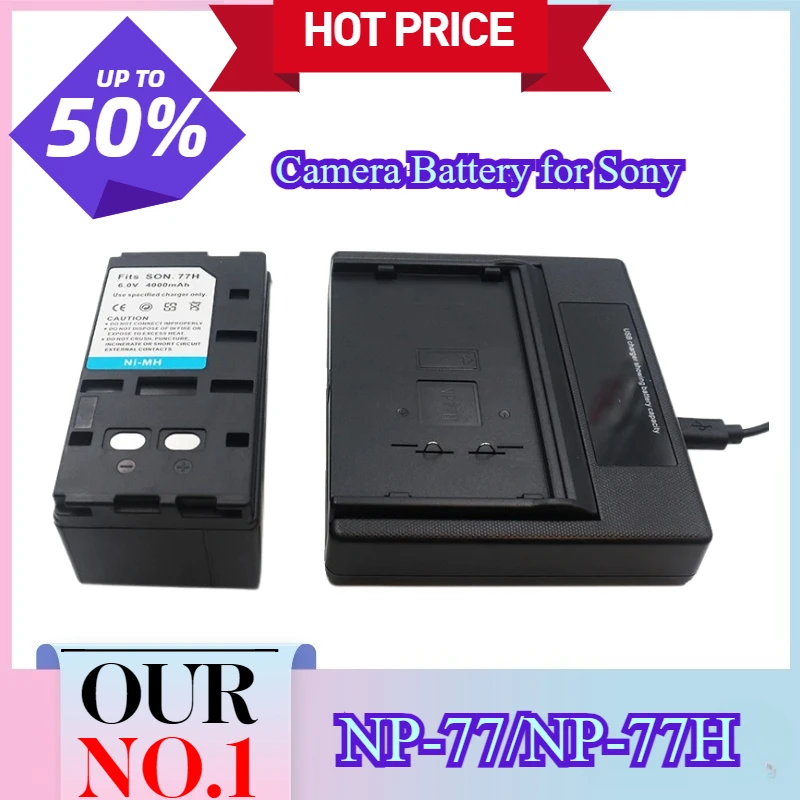 

4000mAh NP-77H Replacement Ni-Mh Camera Battery for Sony NP-55 NP-66 NP-67 NP-68 NP-77 NP-77H NP-98 Charger Rechargeable Battery