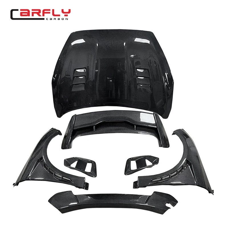 Free ShippingHigh Quality Focus Bodykit Carbon Fiber Fenders Rear Spoiler Hood For FOCUS RS 2015-2018 Bodykit