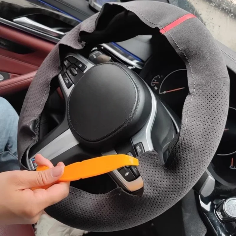 

Hand-Sewn Suede Car Steering Wheel Cover For BMW X3 X4 X5 X6 2 Series 3 Series 4 Series 5 Series 6 Series Ix3 Accessories