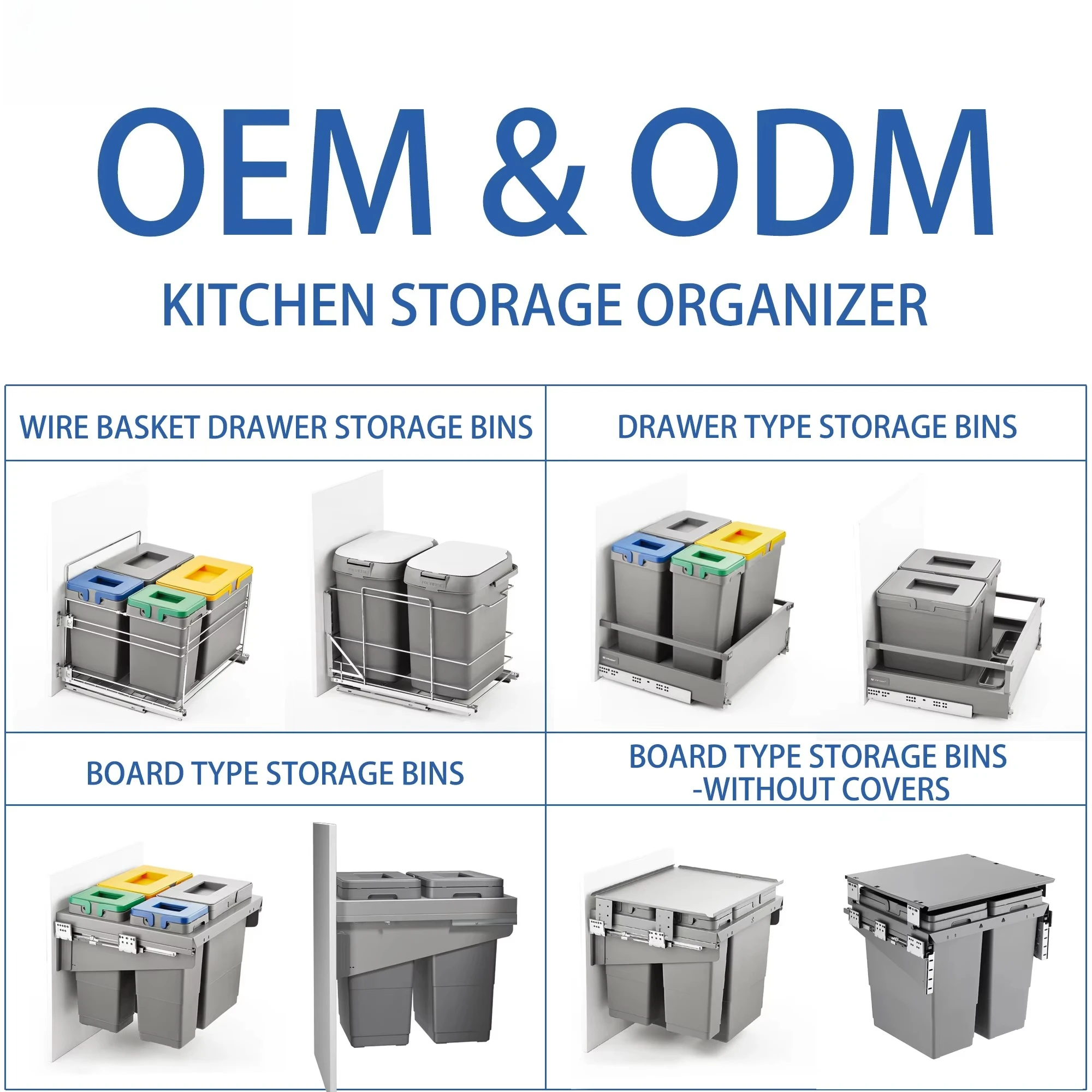 سلة مهملات المطبخ، سلة مهملات مدمجة، منزلقة مخفية ناعمة، سحب سلة مهملات أسفل الخزانة #5