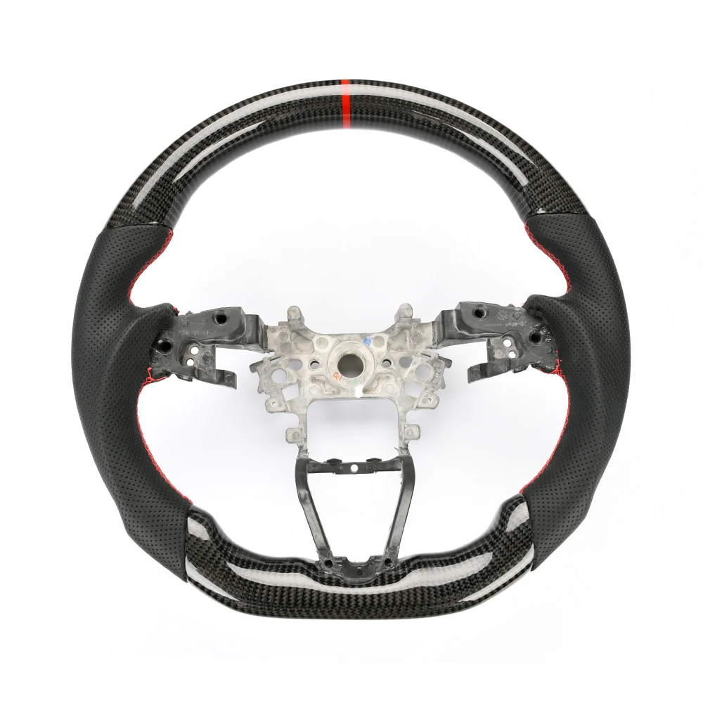 Custom Made 10 Generation Leather Carbon Fiber Sports Steering Wheel for Accord