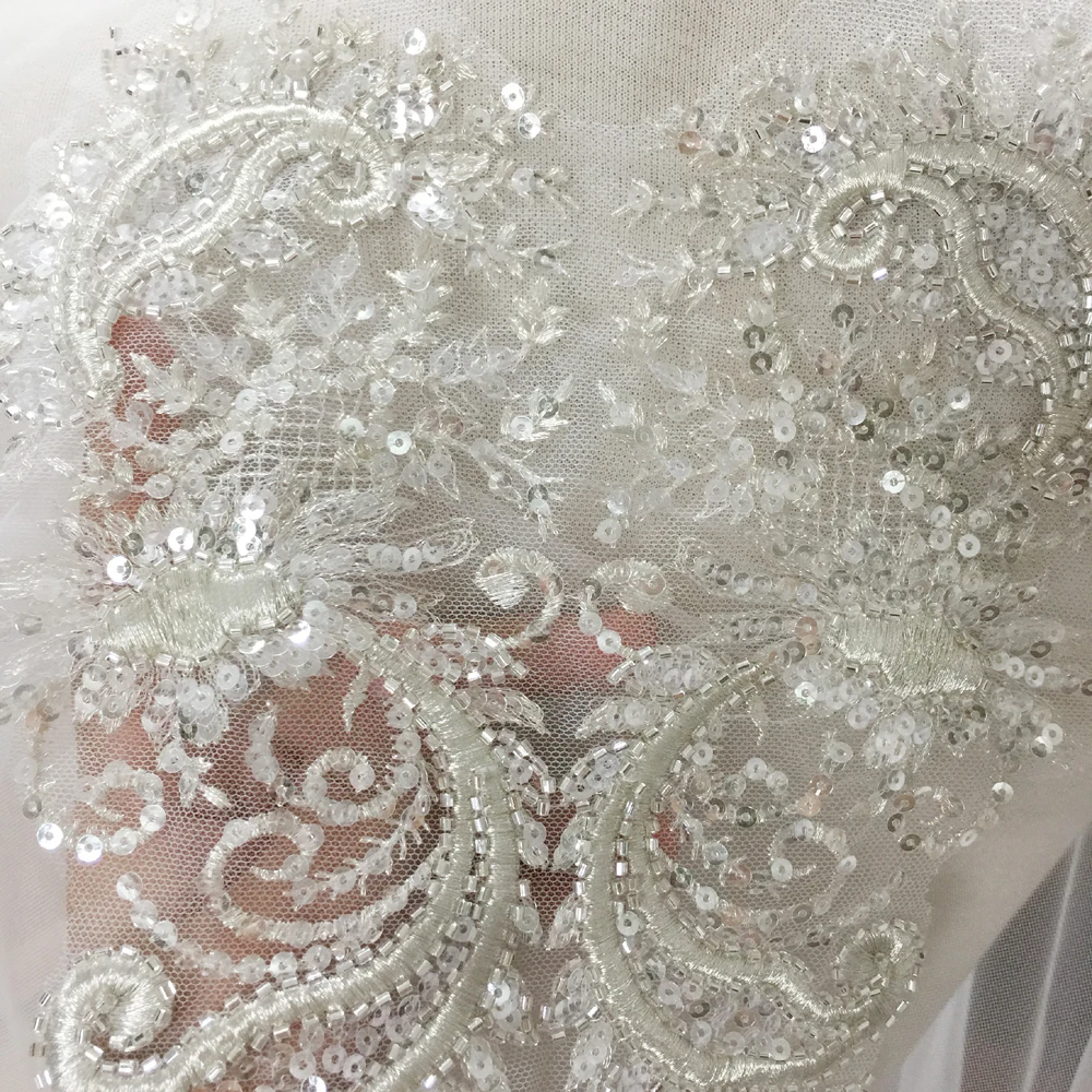 1 Piece Handmade Rhinestone Crystal Appliques Sew On Wedding Dress Patch Decoration Accessories