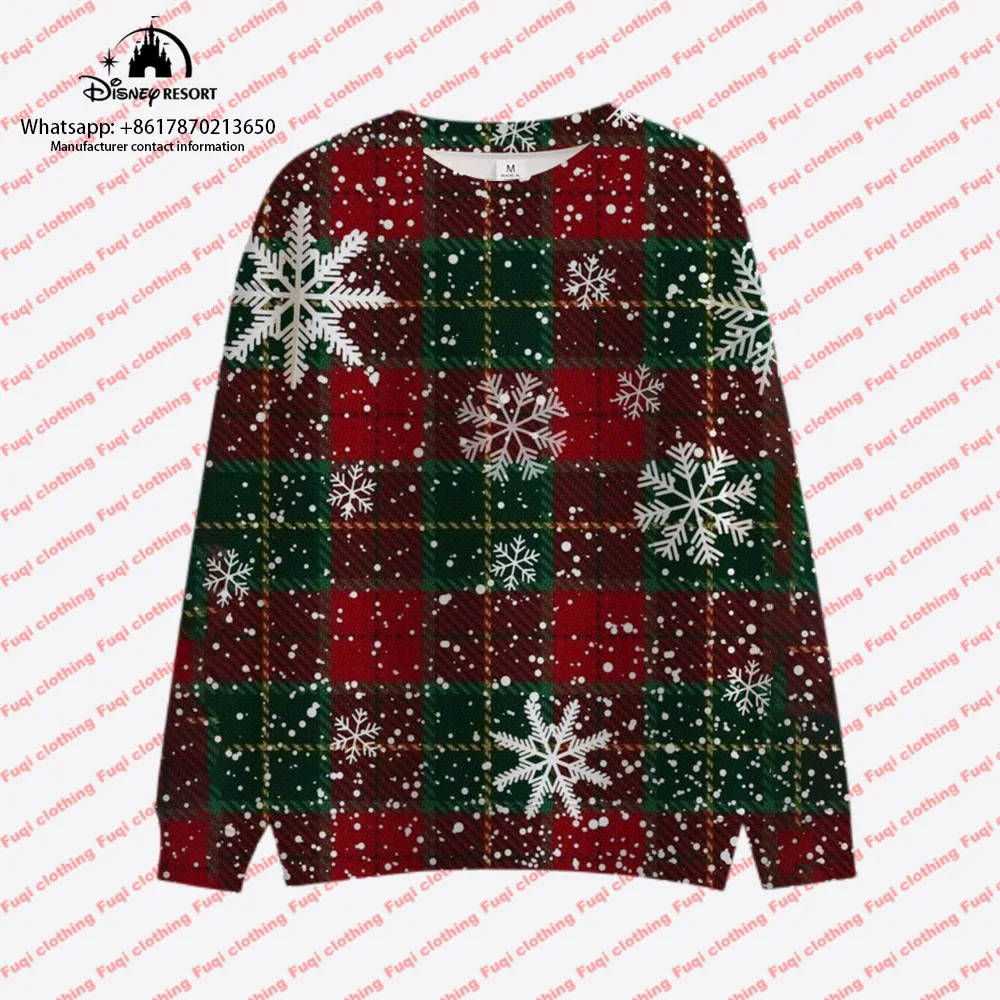 Mickey Minnie Autumn Harajuku Round Neck Casual Women's Long Sleeve Sweatshirt Women's Tops 2024 New Merry Christmas Series
