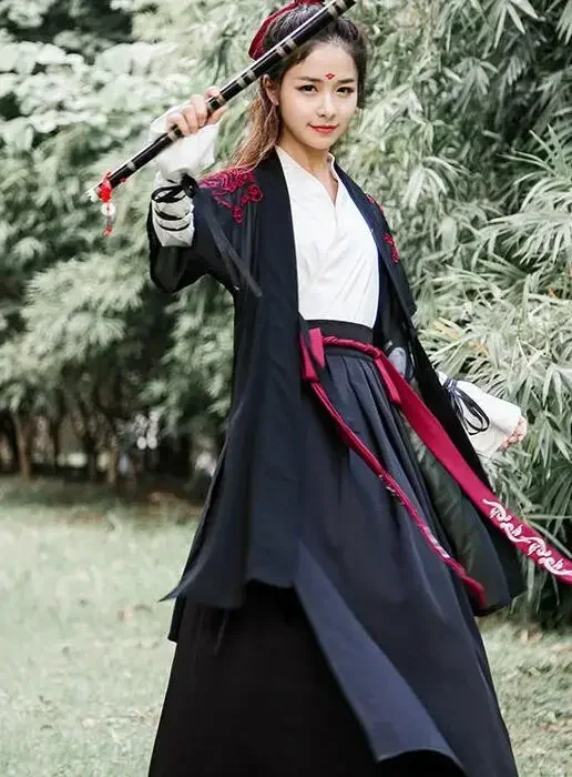 Costume de danse folklorique nationale chinoise pour femmes, HanEverfu traditionnel, mince dame financièrement sans abri, tenue de cosplay de la dynastie Han