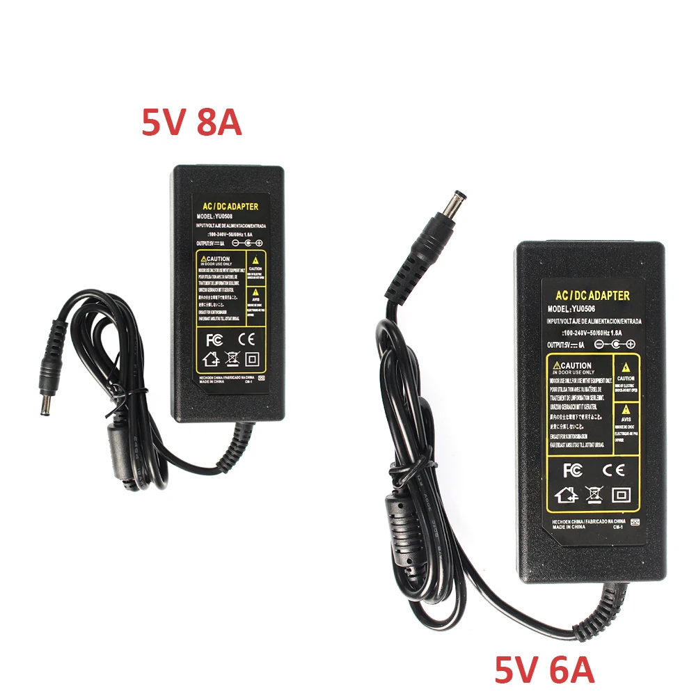 Adattatore di alimentazione AC DC 5V 1A 2A 3A 5A 6A 8A 10A AC DC 5 V Volt Adattatore di alimentazione Alimentazione da 220 V a 5 V Spina per lampada