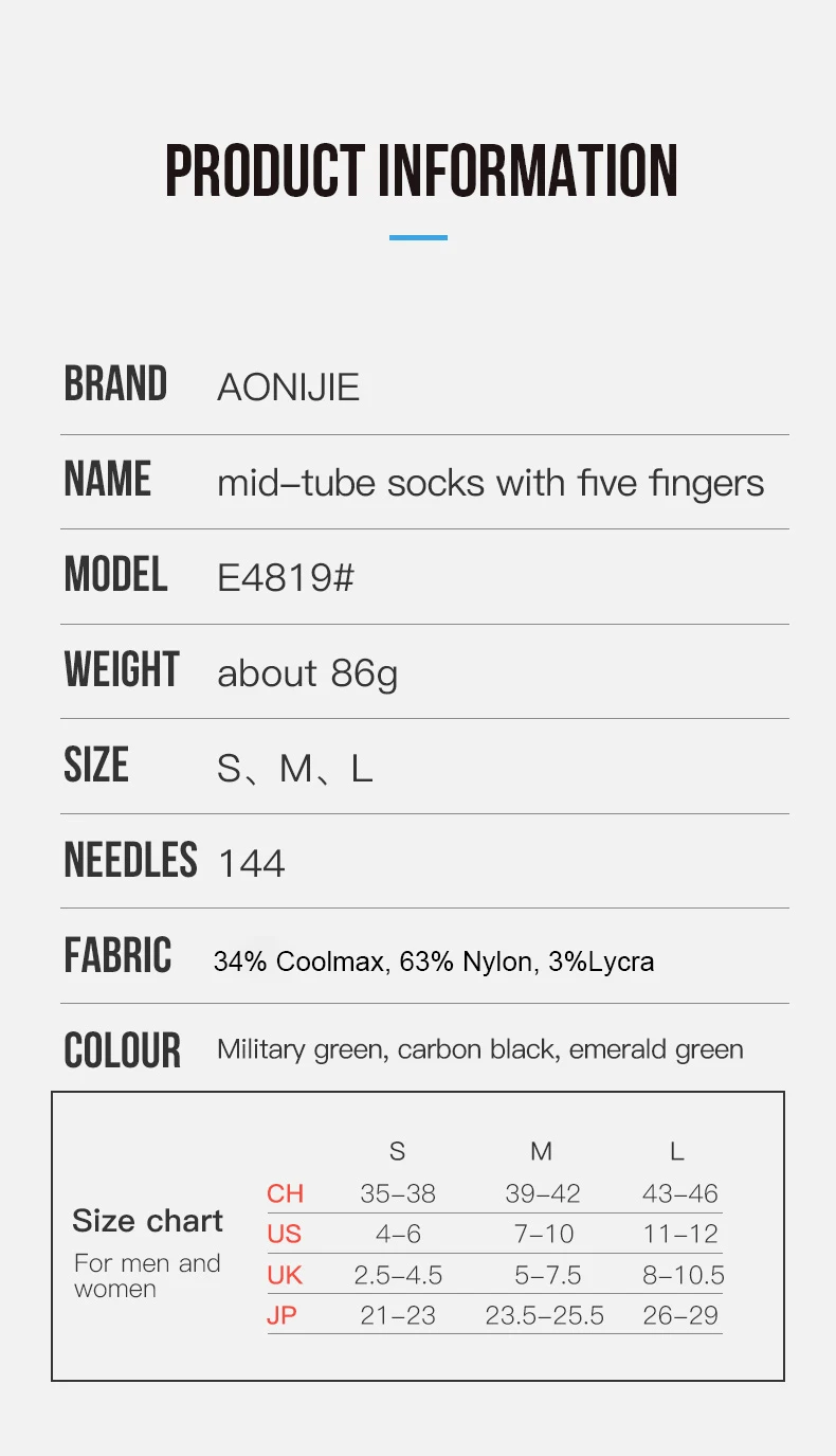 One Pair AONIJIE E4819 Sports Middle Tube Toe Socks Quarter Athletic Five Toed Socks Warm Thickened Terry For Running Marathon