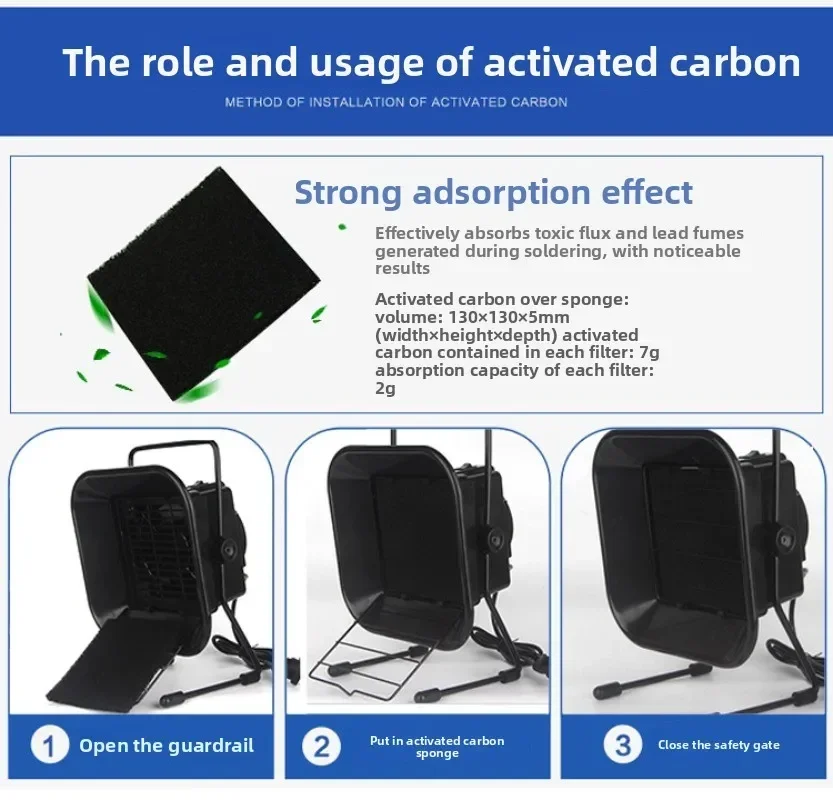 2026 High Power 60W Soldering Iron Smoke Purifier Exhaust Belt Filter Welding Meter Machine for Electronic Repair Shop
