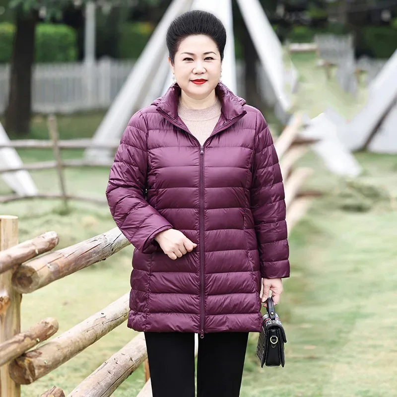 Autumn Winter Warm Women\'s Jacket 2023 New Korean Hooded Slim-fit X-long Mom Coat Plus Size 5xl 6xl Female Office Lady Jacket