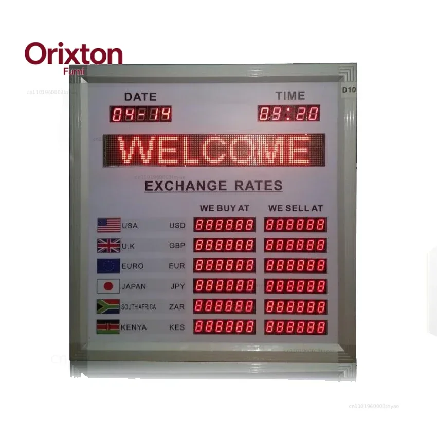 Bank Exchange Rate Card LED Nixie Tube Display Electronic Interest Rate Board Indoor Red 1