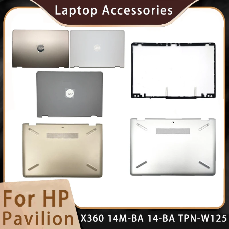 

Новинка для HP Pavilion X360 14M-BA 14-BA TPN-W125; Сменные аксессуары для ноутбука, задняя крышка ЖК/нижняя часть с логотипом