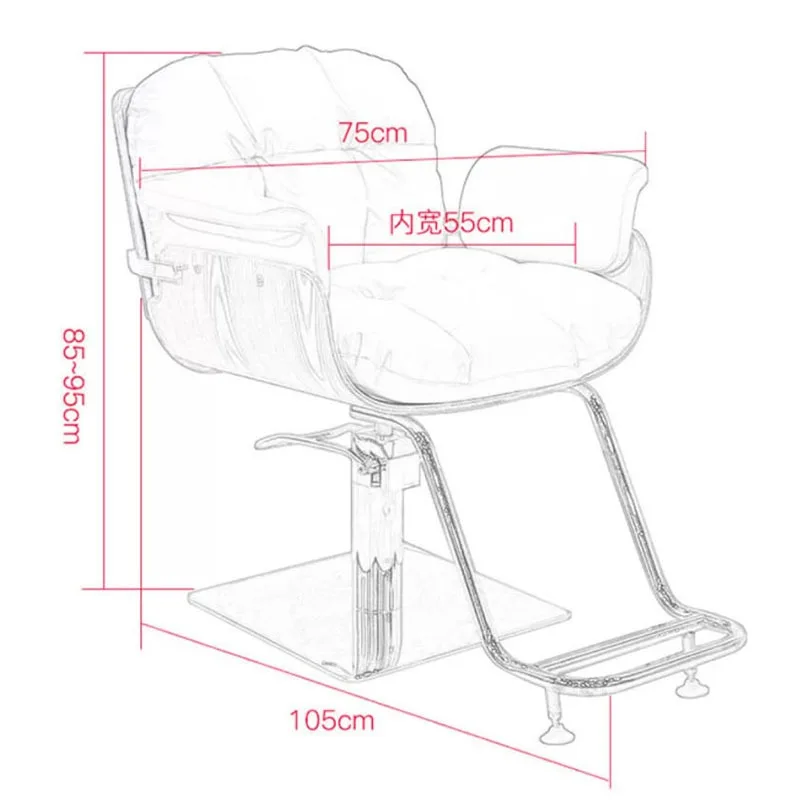 Adjustable Movable Barber Chair Swivel Sturdy Salon Chair Hairdressing Space Saving Cadeira Barbeiro Barbershop Furniture