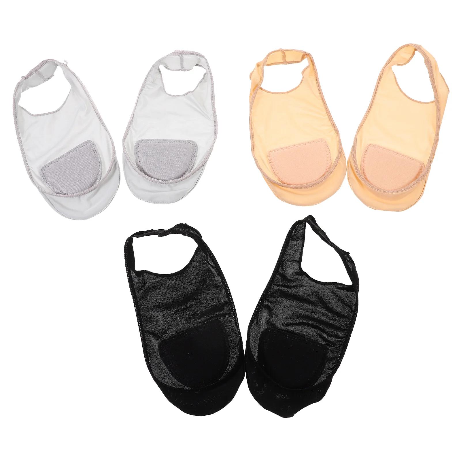 3 Pairs Women' Shoes Anti Slip Half Socks Silicone Boat Girl Shallow Mouth Invisible Ice Silk Fiber Miss