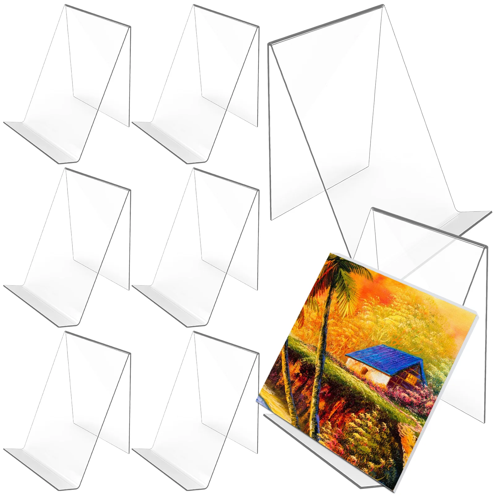 

8 Pcs Bookshelf Transparent Acrylic Folder Organizer for Desk Postcard Rack File Display