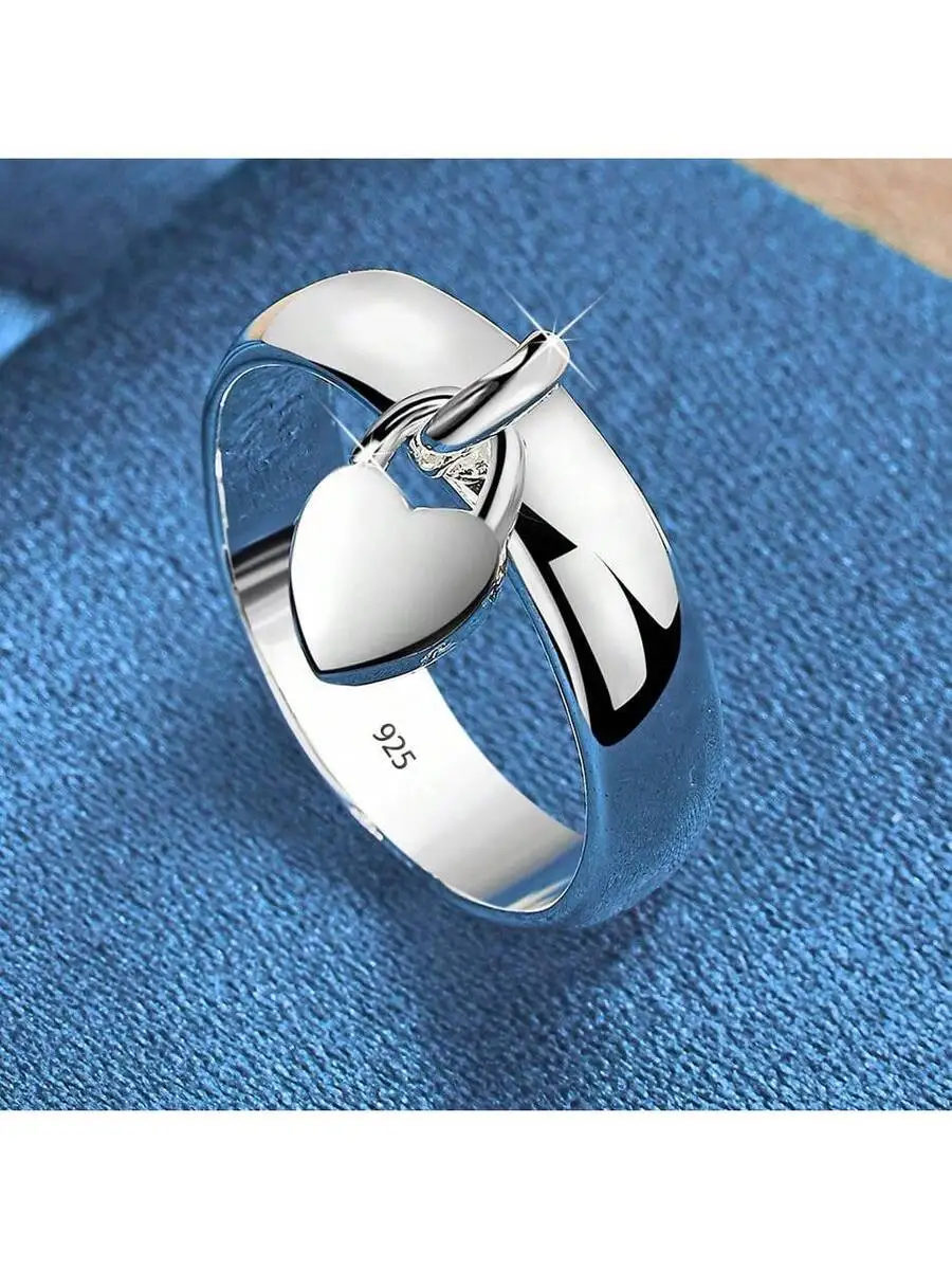 

Classic Heart Pendant Ring For Women, Fashion Accessory For Daily Wear And Vacation